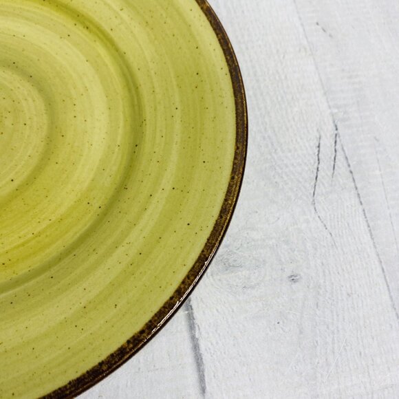 Thomson Pottery Green Swirl Speckle Brown Stoneware Salad Plate Set of 4 - Picture 13 of 16